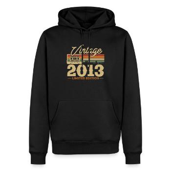 Anniversaire Vintage 2013 Édition Limitée - Sweat à capuche Premium bio Homme - noir - Devant - Nico (187cm)
