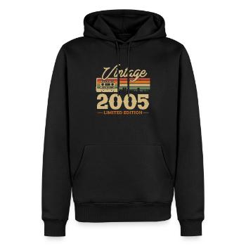 Vintage Jubiläum 2005 Limitierte Auflage - Männer Premium Bio Hoodie - Schwarz - Vorne - Nico (187cm)