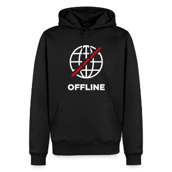 Hors-ligne - Sweat à capuche Premium bio Homme - noir - Devant - Nico (187cm)