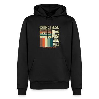 Birthday present 1943 - Men’s Premium Organic Hoodie - black - Front - Nico (187cm)