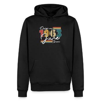 Geburtstagsgeschenk Juni 1963 - Männer Premium Bio Hoodie - Schwarz - Vorne - Nico (187cm)