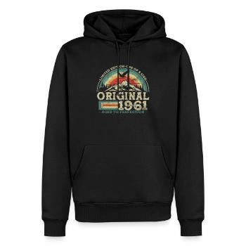 Original seit 1961 Limitierte Auflage - Männer Premium Bio Hoodie - Schwarz - Vorne - Nico (187cm)
