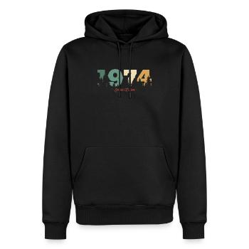Vintage Geburtstagsgeschenk Wald 1974 - Männer Premium Bio Hoodie - Schwarz - Vorne - Nico (187cm)
