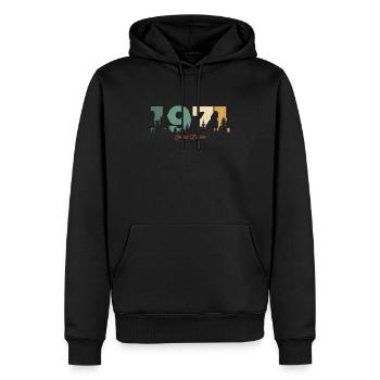 Cadeau D'anniversaire Vintage Forêt 1971 - Men’s Premium Organic Hoodie - black - Front - Nico (187cm)