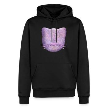 Purple Cat Logo - Men’s Premium Organic Hoodie - black - Front - Nico (187cm)