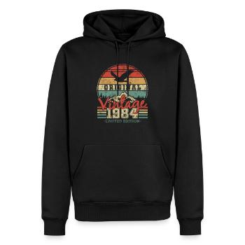 Birthday Gift 1984 - Men’s Premium Organic Hoodie - black - Front - Nico (187cm)