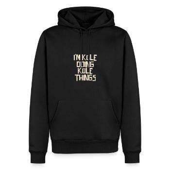 Je suis Kole en train de faire des choses Kole - Sweat à capuche Premium bio Homme - noir - Devant - Nico (187cm)