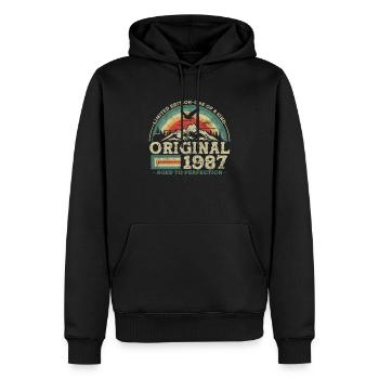 Vintage Geburtstagsgeschenk 1987 - Männer Premium Bio Hoodie - Schwarz - Vorne - Nico (187cm)