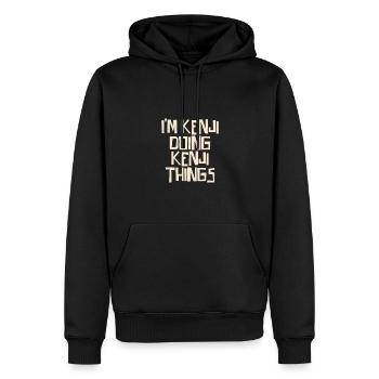 Je suis Kenji en train de faire des choses Kenji - Sweat à capuche Premium bio Homme - noir - Devant - Nico (187cm)