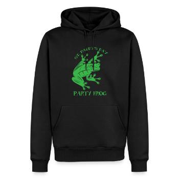 St. Paddy's Day Party Frog - Men’s Premium Organic Hoodie - black - Front - Nico (187cm)