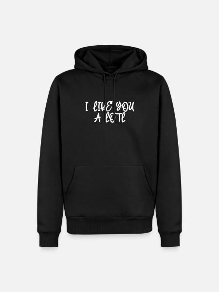 Je t’aime beaucoup - Axolotl - Sweat à capuche Premium bio Homme - noir