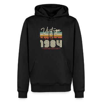 Vintage 1984 40 Jahre Geburtstagsgeschenk - Männer Premium Bio Hoodie - Schwarz - Vorne - Nico (187cm)