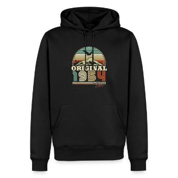 Geburtstagsgeschenk Vintage 1954 70 Jahre - Männer Premium Bio Hoodie - Schwarz - Vorne - Nico (187cm)