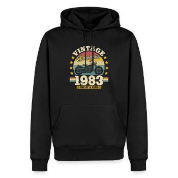 Vintage Dezember 1983 40 Jahre - Männer Premium Bio Hoodie - Schwarz - Vorne - Nico (187cm)