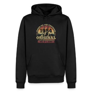 Geschenk 40. Geburtstag Vintage 1984 - Männer Premium Bio Hoodie - Schwarz - Vorne - Nico (187cm)