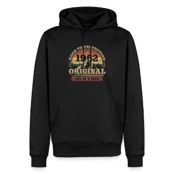 Cadeau d’anniversaire Millésime 1962 62 ans - Sweat à capuche Premium bio Homme - noir - Devant - Nico (187cm)