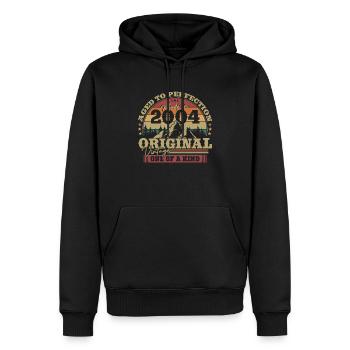 Perfektion erreicht! 20 Jahre Original Vintage - Männer Premium Bio Hoodie - Schwarz - Vorne - Nico (187cm)