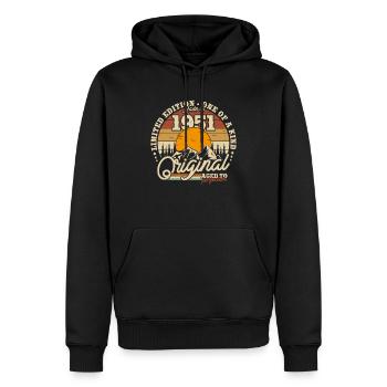 Vintage Retro Cadeau d’anniversaire 1951 72/73 ans - Sweat à capuche Premium bio Homme - noir - Devant - Nico (187cm)