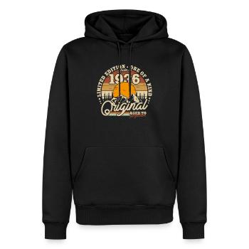 Cadeau d’anniversaire vintage et rétro 1936 87/88 - Sweat à capuche Premium bio Homme - noir - Devant - Nico (187cm)