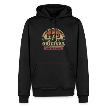 Original Vintage 1979 Einzigartiges Meisterstück - Männer Premium Bio Hoodie - Schwarz - Vorne - Nico (187cm)