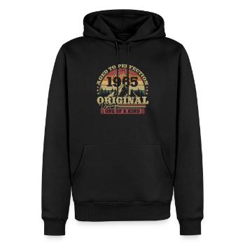 Millésime 1965 Achevé de manière unique - Sweat à capuche Premium bio Homme - noir - Devant - Nico (187cm)