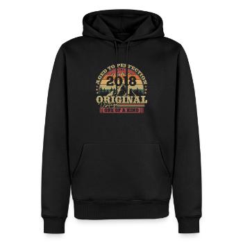 Vintage Birthday Gift 2018 - Men’s Premium Organic Hoodie - black - Front - Nico (187cm)