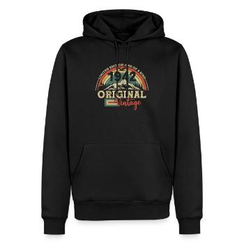 Cadeau vintage original 1942 - Sweat à capuche Premium bio Homme - noir - Devant - Nico (187cm)