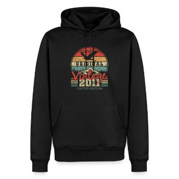 Original 2011 12/13 Jahre Vintage Geburtstag Retro - Männer Premium Bio Hoodie - Schwarz - Vorne - Nico (187cm)