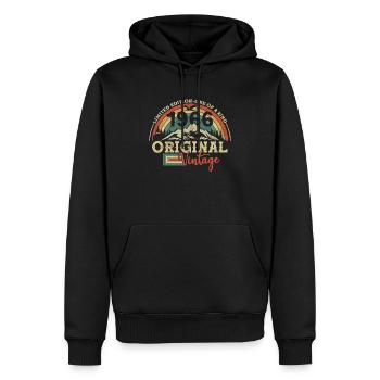 Millésime original 1966 57/58 Ans - Sweat à capuche Premium bio Homme - noir - Devant - Nico (187cm)