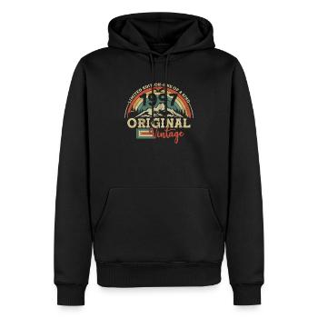 Millésime original 1997 - Sweat à capuche Premium bio Homme - noir - Devant - Nico (187cm)