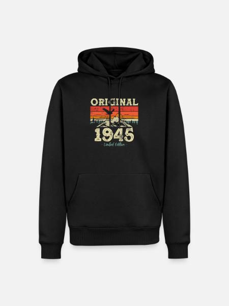 Original 1945 Birthday Gift - Men’s Premium Organic Hoodie - black