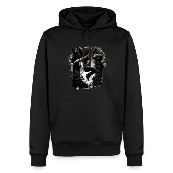 Parkourläufer im Sprung - Männer Premium Bio Hoodie - Schwarz - Vorne - Nico (187cm)