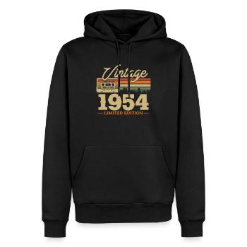 1954 - 69/70 Geburtstag - Männer Premium Bio Hoodie - Schwarz - Vorne - Nico (187cm)