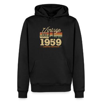 1959 - 64/65th birthday - Men’s Premium Organic Hoodie - black - Front - Nico (187cm)