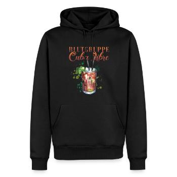 Groupe sanguin Cuba Libre Cocktail Barman - Sweat à capuche Premium bio Homme - noir - Devant - Nico (187cm)