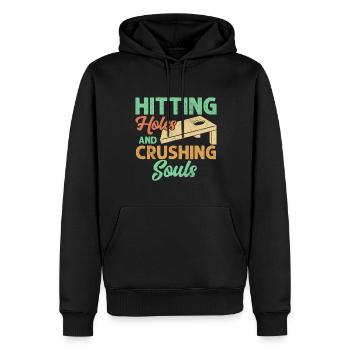 Löcher Schlagen Und Seelen Zerquetschen - Männer Premium Bio Hoodie - Schwarz - Vorne - Nico (187cm)
