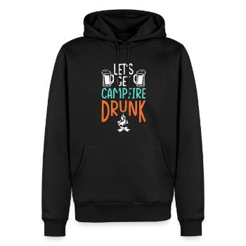 On se saoule autour du feu de camp - Sweat à capuche Premium bio Homme - noir - Devant - Nico (187cm)