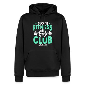 Sloth Fitness Club 3, 2, 1 ... NON - Sweat à capuche Premium bio Homme - noir - Devant - Nico (187cm)