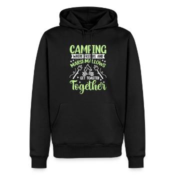 Camping Wo Freunde Und Marshmallow Geröstet Werden - Männer Premium Bio Hoodie - Schwarz - Vorne - Nico (187cm)