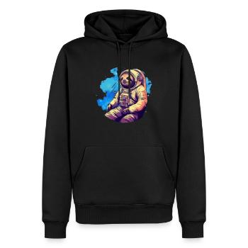 Faultier im All - Männer Premium Bio Hoodie - Schwarz - Vorne - Nico (187cm)