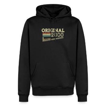 Vintage Anniversaire 2000 - Sweat à capuche Premium bio Homme - noir - Devant - Nico (187cm)