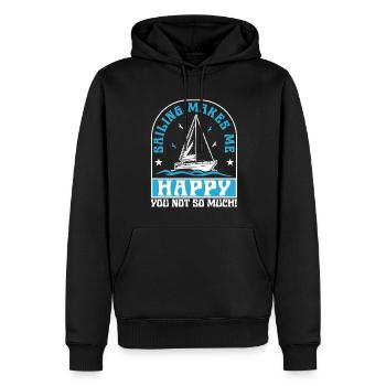 Segeln Macht Mich Glücklich Dich Nicht So Sehr! - Männer Premium Bio Hoodie - Schwarz - Vorne - Nico (187cm)