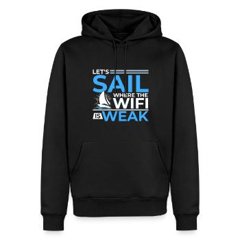 Lasst Uns Segeln Wo Das WiFi Schwach Ist - Männer Premium Bio Hoodie - Schwarz - Vorne - Nico (187cm)