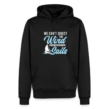 Wir Können Den Wind Nicht Lenken - Männer Premium Bio Hoodie - Schwarz - Vorne - Nico (187cm)