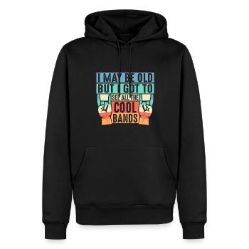 Ich Mag Alt Sein Aber Ich Habe Alle Coolen Bands - Männer Premium Bio Hoodie - Schwarz - Vorne - Nico (187cm)