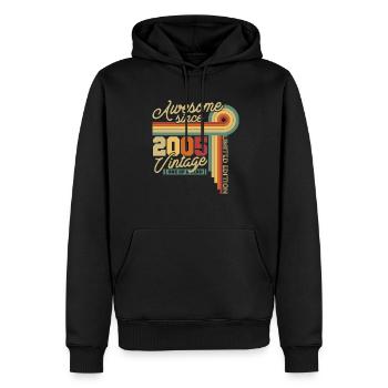 2005 Vintage Anniversary Retro - Men’s Premium Organic Hoodie - black - Front - Nico (187cm)