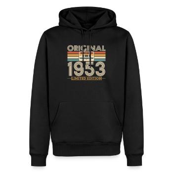 1953 Vintage Anniversary Edition - Sweat à capuche Premium bio Homme - noir - Devant - Nico (187cm)