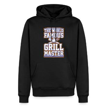 Der Weltberühmte Grillmeister - Männer Premium Bio Hoodie - Schwarz - Vorne - Nico (187cm)