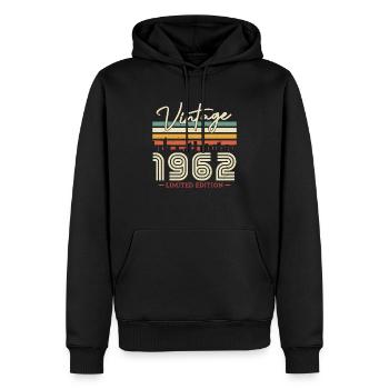 Vintage 1962 Birthday Gift - Men’s Premium Organic Hoodie - black - Front - Nico (187cm)