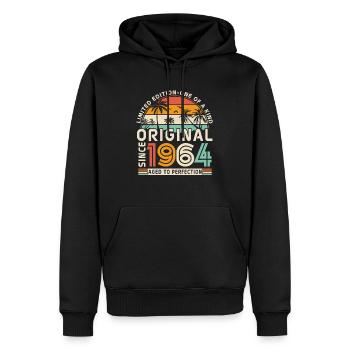Vintage Original 1964 Birthday Gift - Men’s Premium Organic Hoodie - black - Front - Nico (187cm)